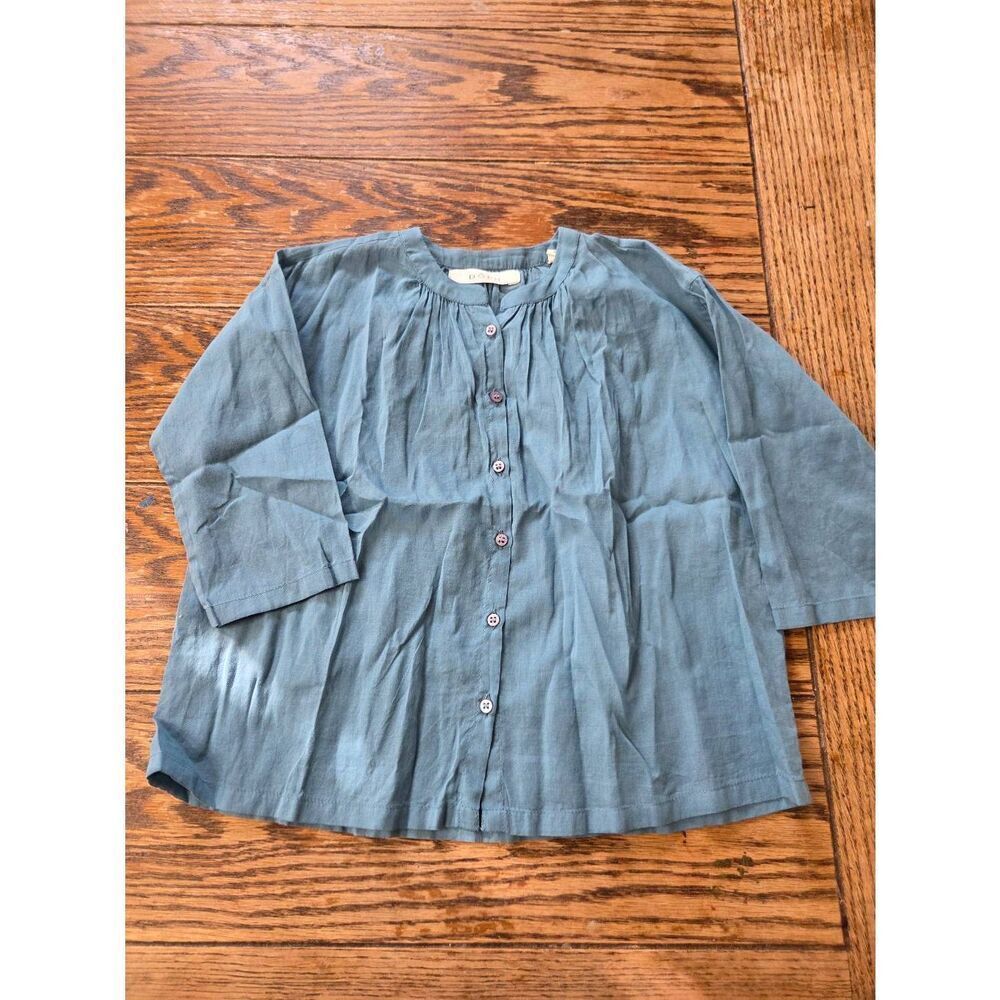 Doen little girls Oreon blue peasant boho top sz 4